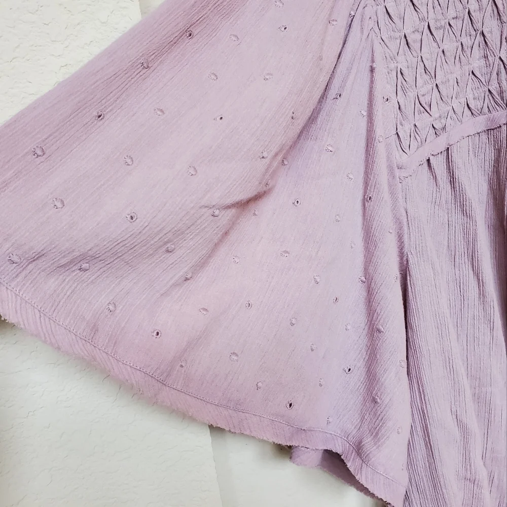 Free People Perfect Catch Lavender Pink Cotton Billowy Bodysuit.  Size Medium - Picture 3 of 10